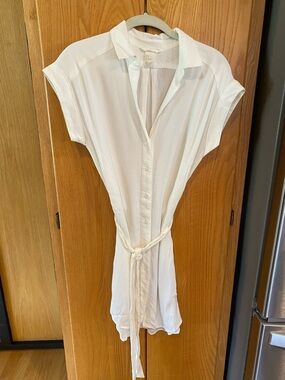 H&M White Lightweight Button-Front Dress